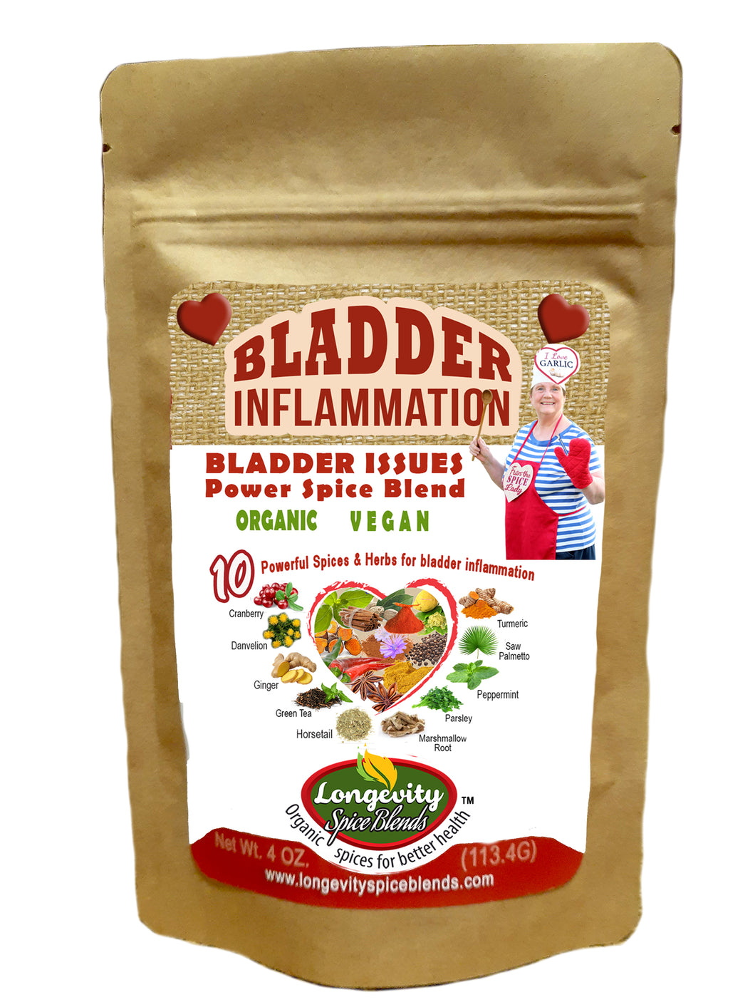 Bladder Inflammation - Healthy Support for Bladder Infections (4 oz. pouch - 45 tsp. servings)