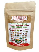 Load image into Gallery viewer, Diabetes Support Spices  - 30 Organic Spices blended specifically with benefits for those suffering with blood sugar issues. (4 oz. pouch - 64 tsp. servings) - Longevity Spice Blends
