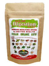 Load image into Gallery viewer, Digestion - Healthy Digestion Spices - 20 Organic Spices blended specifically with benefits for those looking to maintain a healthy digestive system (4 oz. pouch - 64 tsp. servings) - Longevity Spice Blends
